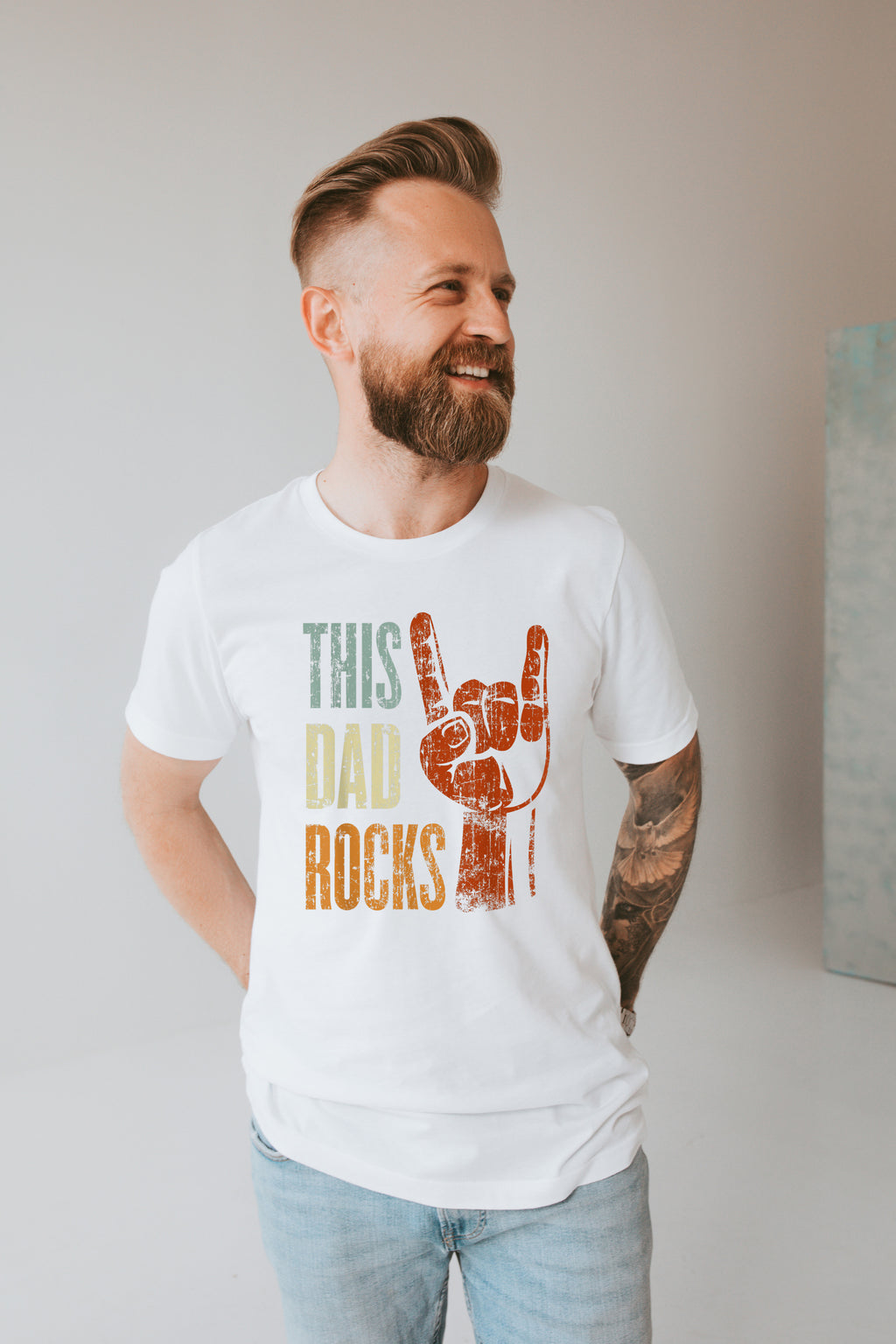 Dad rocks rock n roll dad shirt Father's Day gift for Daddy Funny Dad shirt gift idea for father 