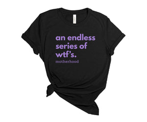 Endless Series of WTFs | Purple ink - Black Unisex Tee