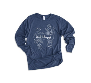 Give Me All the Fall Things - Heather Navy Unisex Long Sleeve