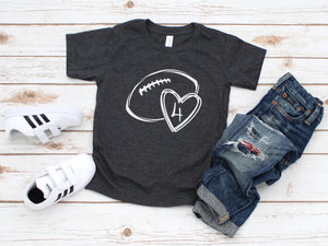 Football Heart Number - Custom Kids Tee