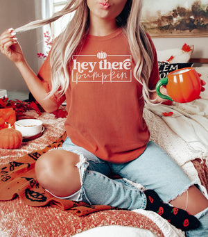 Hey There Pumpkin - Garment Dyed Unisex Tee
