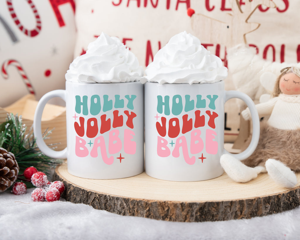 Holly Jolly Babe funny christmas coffee mug coffee tumbler coffee lover cup gift funny christmas