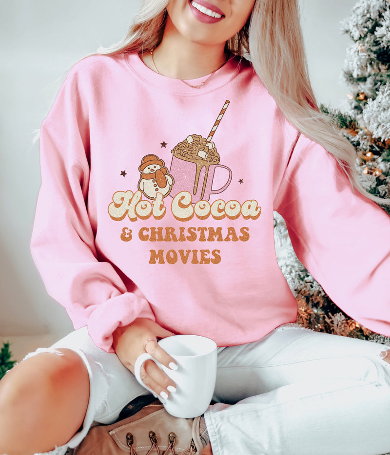 Hot Cocoa & Christmas Movies - Adult Unisex Fleece Sweatshirt
