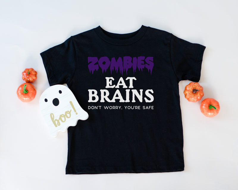 Zombies Eat Brains - Kids Tee | Purple ink