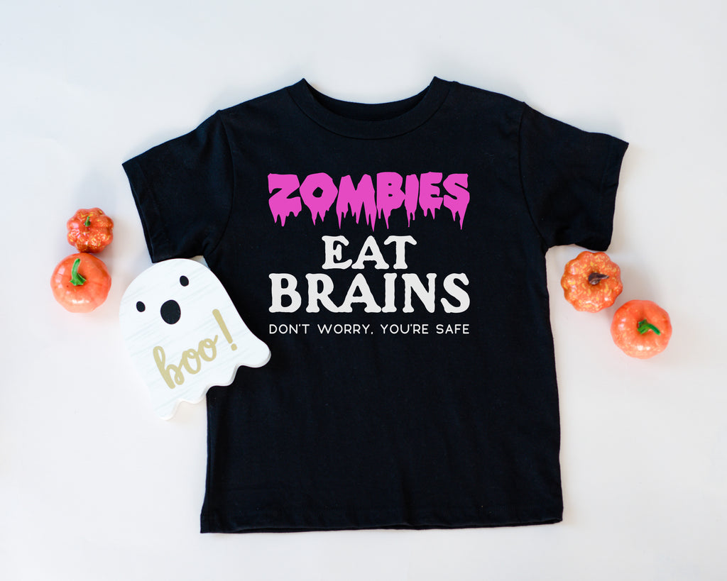 Zombies Eat Brains | Pink ink - Kids Tee