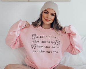 Life is Short Take the Trip - Pink Unisex Unisex Pullover