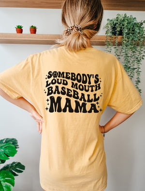 Loud Mouth Baseball Mama - Comfort Colors Adult Tee