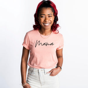 Mama minimalist | Black ink - Heather Sunset Adult Unisex Tee