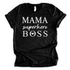 Mama Superhero Boss | White ink - Black Unisex Tee