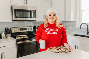 Mama Claus - Unisex Adult Fleece Sweatshirt | White ink