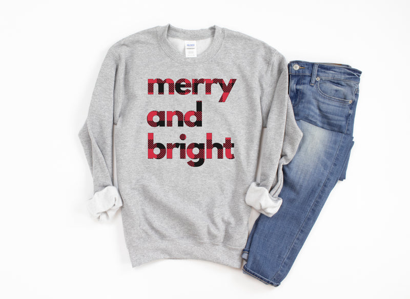 Merry and Bright colors - Unisex Fleece Pullover | Buffalo Plaid