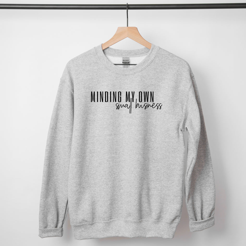 Minding my own Small Business | Black ink - Ash Unisex Adult Fleece Pullover