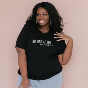 Minding my own Small Business | White ink - Adult Unisex Tee