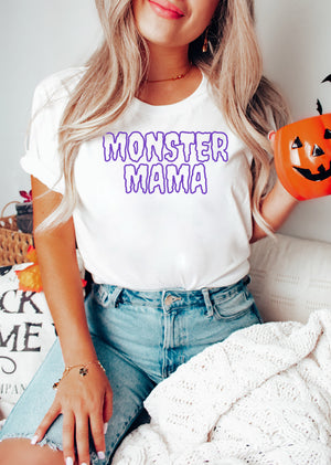 Monster Mama - Bella + Canvas Unisex Adult Tee | Purple ink