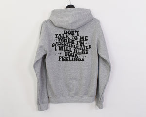 Don't Talk to Me When I'm Overstimulated | Black ink - Sport Grey Unisex Fleece Hoodie