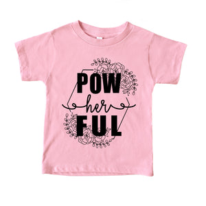 pow her ful kids girl power tee shirt Cute girls printed graphic feminist tee womens rally womens march tshirt