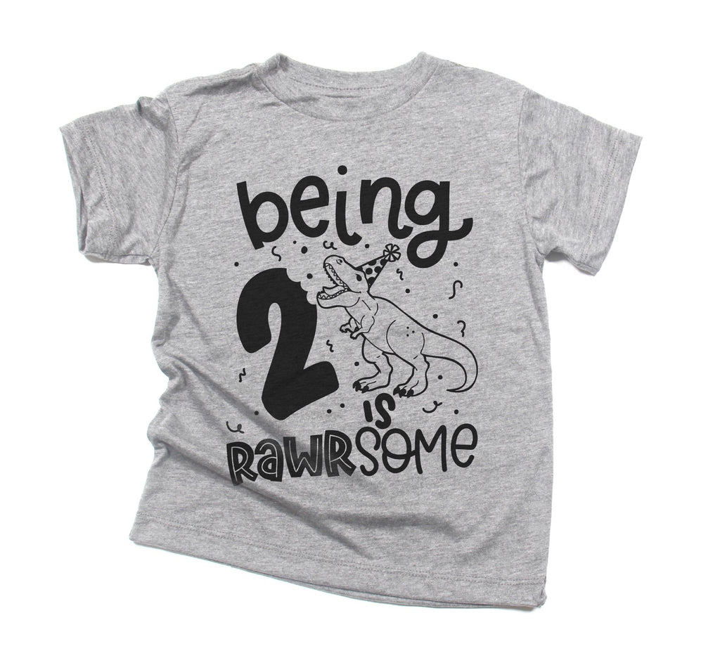 Being 2 is Rawrsome - Kids Birthday Tee