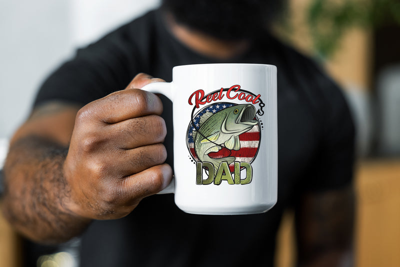 reel cool dad coffee mug fathers day cup gift for dad fishing gift fishing coffee mug funny dad gift