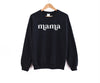 Mama Retro Block | White ink - Black Unisex Fleece Pullover