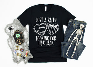 Just a Sally Looking for her Jack - Black Unisex Adult Tee
