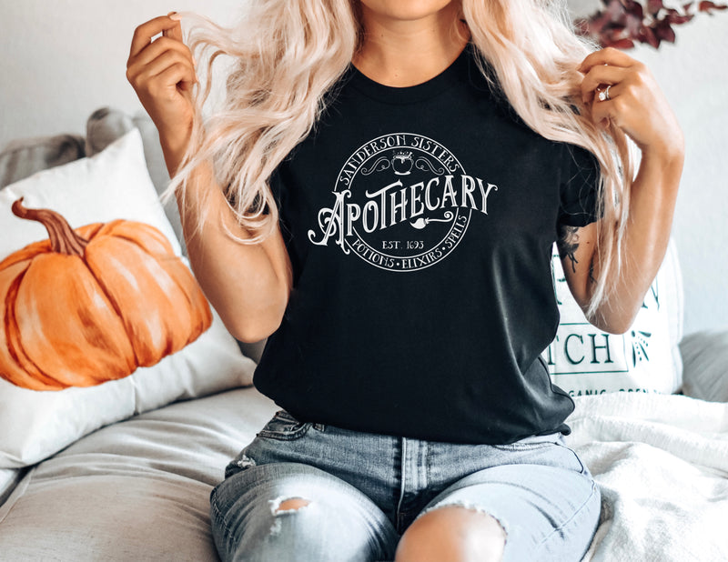 Sanderson Sisters Apothecary - Unisex Adult Tee | White ink