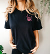 Don't Talk to Me When I'm Overstimulated - Black Comfort Colors Adult Tee | Pink ink