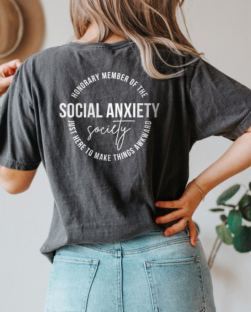 Social Anxiety Society - Pepper Comfort Colors Unisex Tee