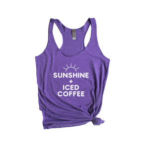 Sunshine + Iced Coffee - Women's Racerback Tank | White ink