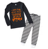 Just Give me Treats - Toddler Black Striped Pajama Set | Orange ink