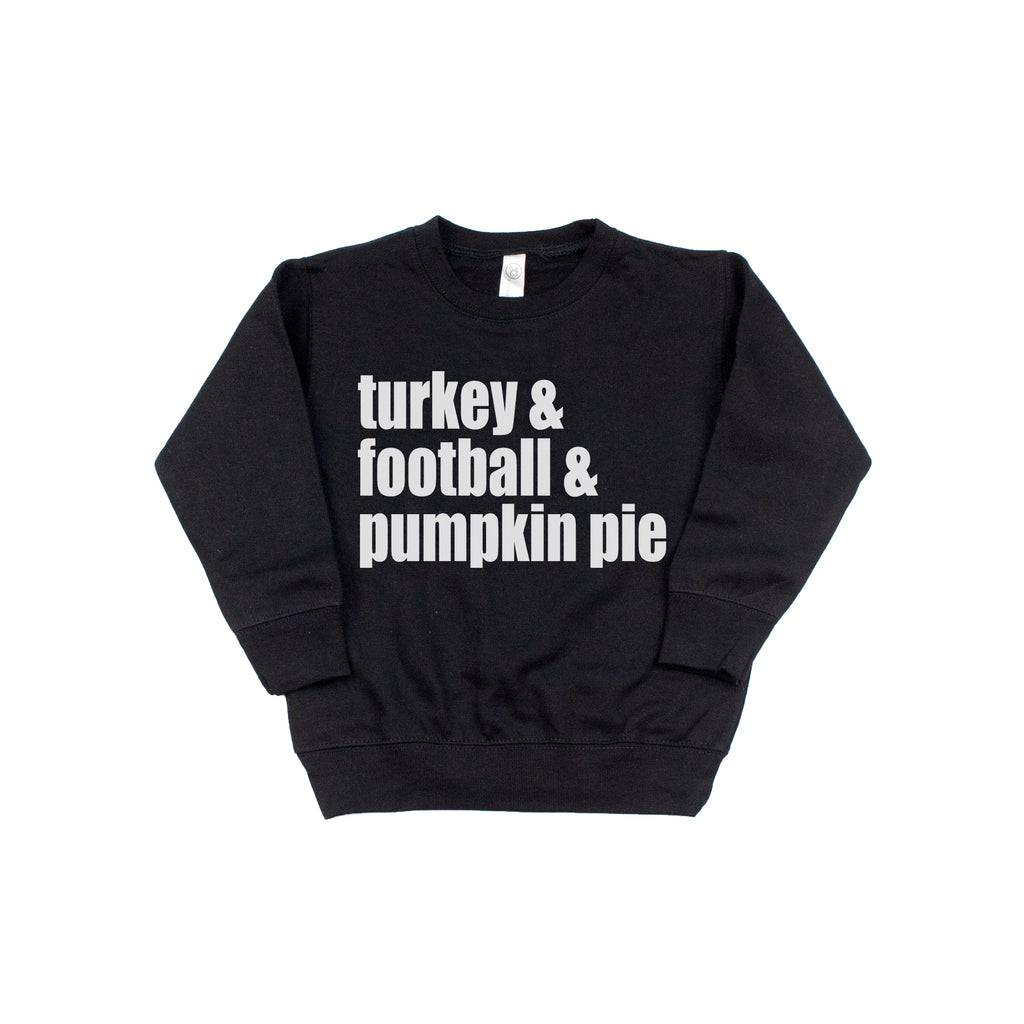 Turkey Football & Pumpkin Pie - Kids Fleece Pullover