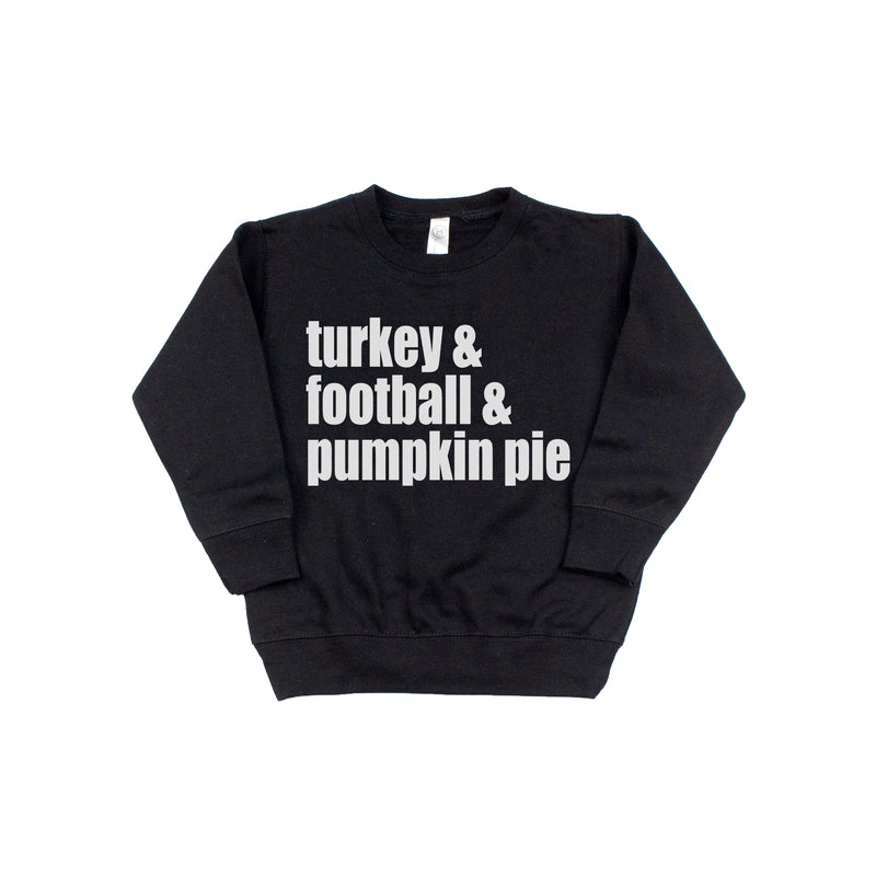 Turkey Football & Pumpkin Pie - Kids Fleece Pullover